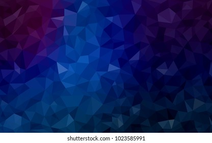 DARK BLUE vector polygonal illustration, which consist of triangles. Triangular pattern for your business design. Geometric background in Origami style with gradient. 