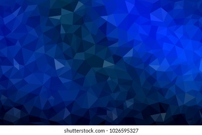 DARK BLUE vector polygonal illustration, which consist of triangles. Triangular pattern for your business design. Geometric background in Origami style with gradient. 