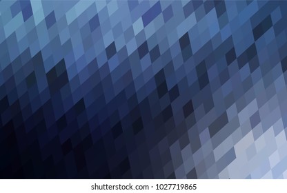 Dark BLUE vector polygonal illustration, which consist of rectangles. Rectangular pattern for your business design. Geometric background in Origami style with gradient. 