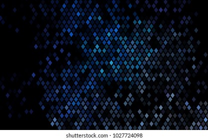 Dark BLUE vector polygonal illustration, which consist of rectangles. Rectangular pattern for your business design. Geometric background in Origami style with gradient. 
