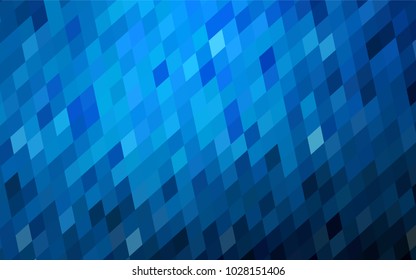 Dark BLUE vector polygonal illustration, which consist of rectangles. Rectangular pattern for your business design. Geometric background in Origami style with gradient. 