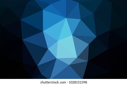 DARK BLUE vector polygonal illustration, which consist of triangles. Triangular pattern for your business design. Geometric background in Origami style with gradient. 