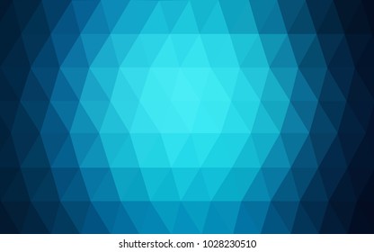 DARK BLUE vector polygonal illustration, which consist of triangles. Triangular design for your business. Creative geometric background in Origami style with gradient