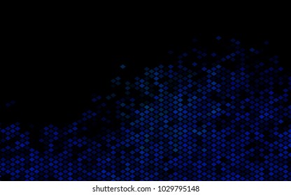 Dark BLUE vector polygonal illustration consisting of rectangles. Rectangular design for your business. Creative geometric background in origami style with gradient.