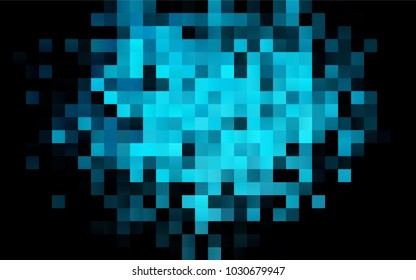 Dark BLUE vector polygonal illustration, which consist of rectangles. Rectangular pattern for your business design. Geometric background in Origami style with gradient. 