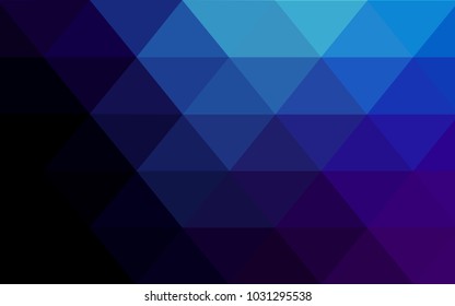 DARK BLUE vector polygonal illustration, which consist of triangles. Triangular design for your business. Creative geometric background in Origami style with gradient
