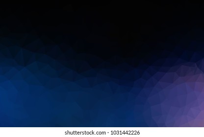 DARK BLUE vector polygonal illustration, which consist of triangles. Triangular pattern for your business design. Geometric background in Origami style with gradient. 