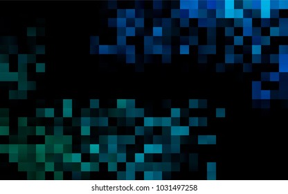 Dark BLUE vector polygonal illustration consisting of rectangles. Rectangular design for your business. Creative geometric background in origami style with gradient.