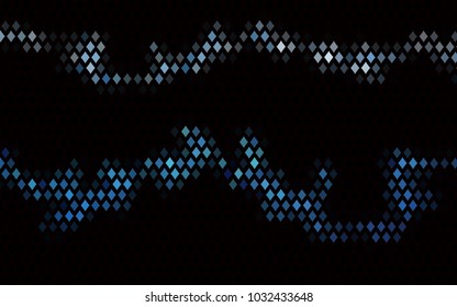 Dark BLUE vector polygonal illustration consisting of rectangles. Rectangular design for your business. Creative geometric background in origami style with gradient.