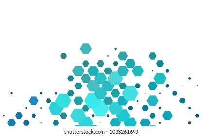 Dark BLUE vector polygonal illustration, which consist of hexagons. Hexagonal pattern for your business design. Geometric background in Origami style with gradient. 