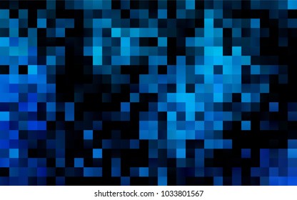 Dark BLUE vector polygonal illustration consisting of rectangles. Rectangular design for your business. Creative geometric background in origami style with gradient.