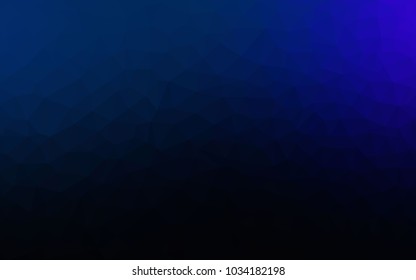 DARK BLUE vector polygonal illustration, which consist of triangles. Triangular pattern for your business design. Geometric background in Origami style with gradient. 