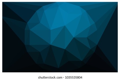 DARK BLUE vector polygonal illustration, which consist of triangles with a gemstone in center. Triangular design of a huge diamond for your business. Creative geometric background of gems.