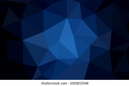 DARK BLUE vector polygonal illustration, which consist of triangles. Triangular design for your business. Creative geometric background in Origami style with gradient