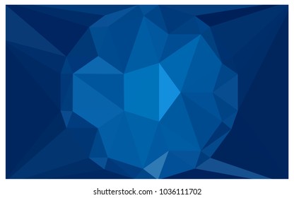 DARK BLUE vector polygonal illustration, which consist of triangles with a gemstone in center. Triangular design of a huge diamond for your business. Creative geometric background of gems.