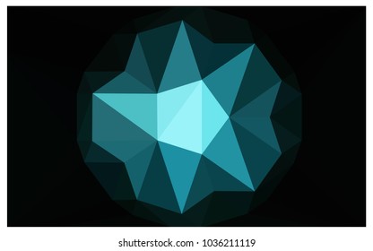 DARK BLUE vector polygonal illustration, which consist of triangles with a gemstone in center. Triangular design of a huge diamond for your business. Creative geometric background of gems.