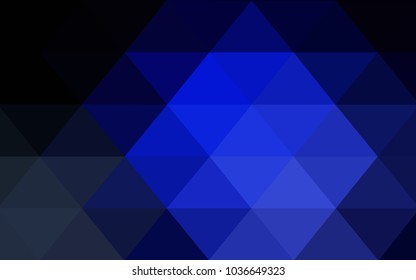 DARK BLUE vector polygonal illustration, which consist of triangles. Triangular design for your business. Creative geometric background in Origami style with gradient