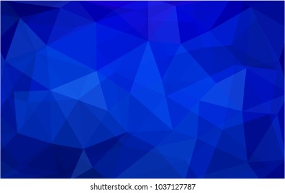DARK BLUE vector polygonal illustration, which consist of triangles. Triangular design for your business. Creative geometric background in Origami style with gradient