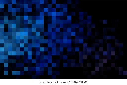 Dark BLUE vector polygonal illustration consisting of rectangles. Rectangular design for your business. Creative geometric background in origami style with gradient.