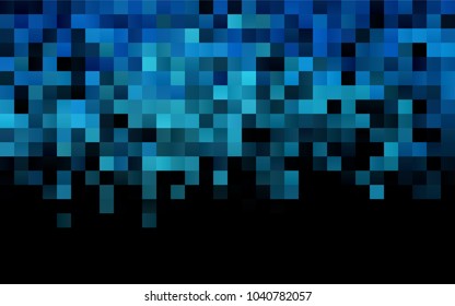 Dark BLUE vector polygonal illustration consisting of rectangles. Rectangular design for your business. Creative geometric background in origami style with gradient.