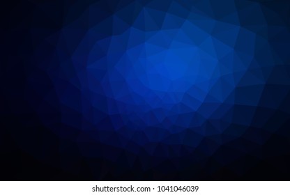 DARK BLUE vector polygonal illustration, which consist of triangles. Triangular design for your business. Creative geometric background in Origami style with gradient