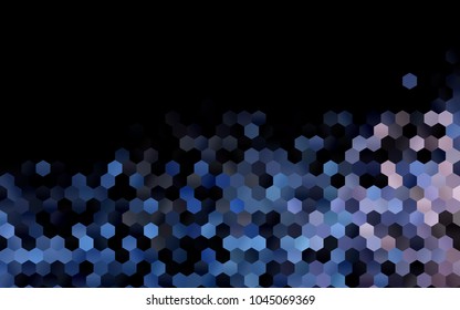 Dark BLUE vector polygonal illustration, which consist of hexagons. Hexagonal design for your business. Creative geometric background in Origami style with gradient