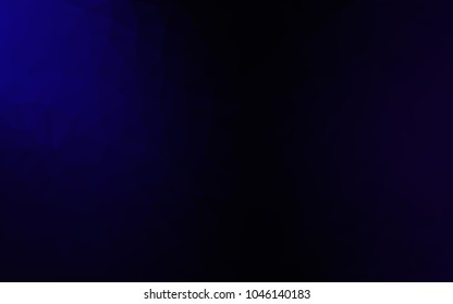 DARK BLUE vector polygonal illustration, which consist of triangles. Triangular pattern for your business design. Geometric background in Origami style with gradient. 