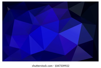 DARK BLUE vector polygonal illustration, which consist of triangles. Triangular pattern for your business design. Geometric background in Origami style with gradient. 