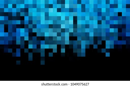 Dark BLUE vector polygonal illustration, which consist of rectangles. Rectangular pattern for your business design. Geometric background in Origami style with gradient. 