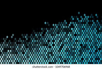 Dark BLUE vector polygonal illustration, which consist of rectangles. Rectangular pattern for your business design. Geometric background in Origami style with gradient. 