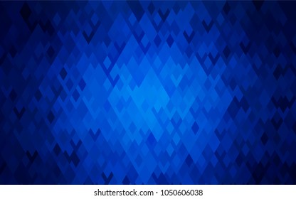 Dark BLUE vector polygonal illustration consisting of rectangles. Rectangular design for your business. Creative geometric background in origami style with gradient.