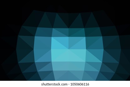 DARK BLUE vector polygonal illustration, which consist of triangles. Triangular design for your business. Creative geometric background in Origami style with gradient