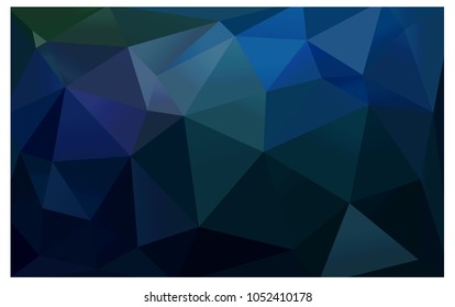 DARK BLUE vector polygonal illustration, which consist of triangles. Triangular pattern for your business design. Geometric background in Origami style with gradient. 