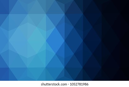 DARK BLUE vector polygonal illustration, which consist of triangles. Triangular pattern for your business design. Geometric background in Origami style with gradient. 