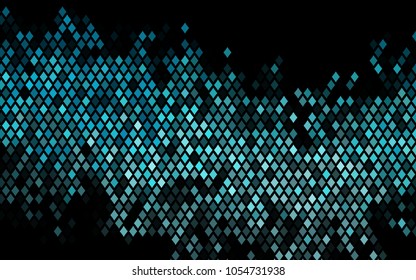 Dark BLUE vector polygonal illustration consisting of rectangles. Rectangular design for your business. Creative geometric background in origami style with gradient.