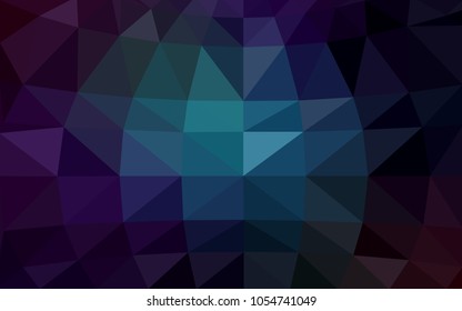 DARK BLUE vector polygonal illustration, which consist of triangles. Triangular design for your business. Creative geometric background in Origami style with gradient