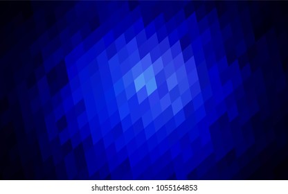 Dark BLUE vector polygonal illustration, which consist of rectangles. Rectangular pattern for your business design. Geometric background in Origami style with gradient. 