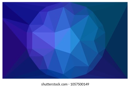 DARK BLUE vector polygonal illustration, which consist of triangles with a gemstone in center. Triangular design of a huge diamond for your business. Creative geometric background of gems.
