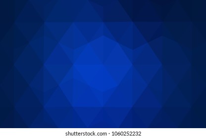 DARK BLUE vector polygonal illustration, which consist of triangles. Triangular pattern for your business design. Geometric background in Origami style with gradient. 