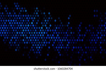 Dark BLUE vector polygonal illustration consisting of rectangles. Rectangular design for your business. Creative geometric background in origami style with gradient.