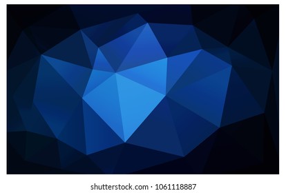 DARK BLUE vector polygonal illustration, which consist of triangles. Triangular design for your business. Creative geometric background in Origami style with gradient