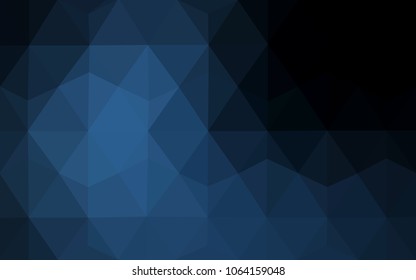 DARK BLUE vector polygonal illustration, which consist of triangles. Triangular design for your business. Creative geometric background in Origami style with gradient