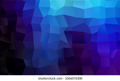 Dark BLUE vector polygonal illustration, which consist of rectangles. Rectangular pattern for your business design. Geometric background in Origami style with gradient. 