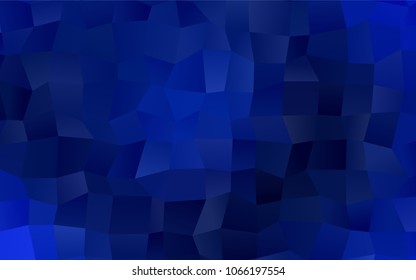 Dark BLUE vector polygonal illustration consisting of rectangles. Rectangular design for your business. Creative geometric background in origami style with gradient.