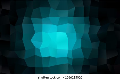 Dark BLUE vector polygonal illustration, which consist of rectangles. Rectangular pattern for your business design. Geometric background in Origami style with gradient. 