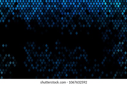 Dark BLUE vector polygonal illustration consisting of rectangles. Rectangular design for your business. Creative geometric background in origami style with gradient.