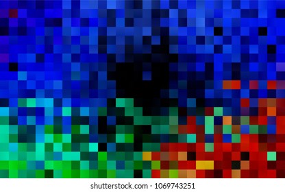 Dark BLUE vector polygonal illustration consisting of rectangles. Rectangular design for your business. Creative geometric background in origami style with gradient.