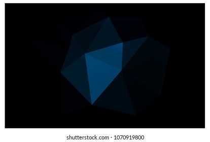 DARK BLUE vector polygonal illustration, which consist of triangles. Triangular design for your business. Creative geometric background in Origami style with gradient