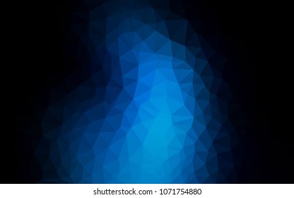 DARK BLUE vector polygonal illustration, which consist of triangles. Triangular pattern for your business design. Geometric background in Origami style with gradient. 