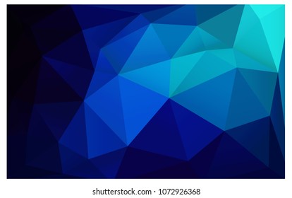DARK BLUE vector polygonal illustration, which consist of triangles. Triangular design for your business. Creative geometric background in Origami style with gradient